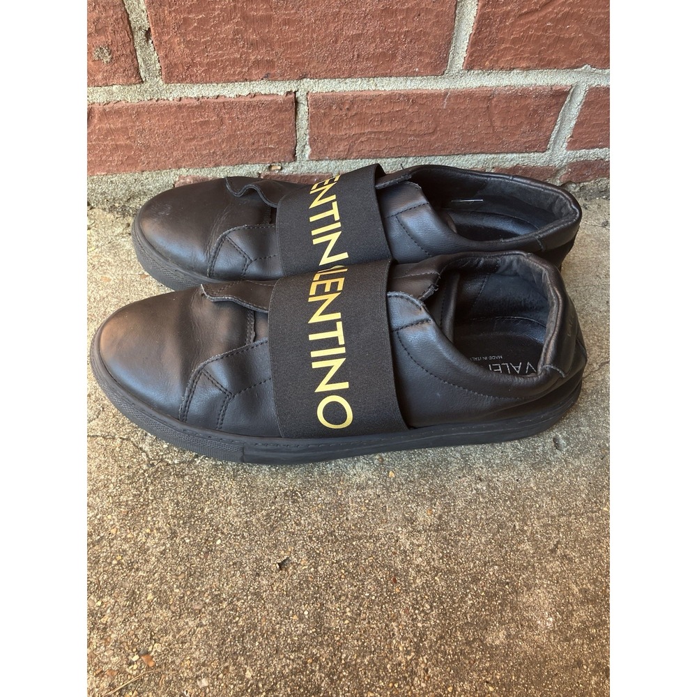 Valentino by Mario Valentino Men's Zeus Slip-On Sneaker in Black/Gold Odyssey 11 - Picture 6 of 14